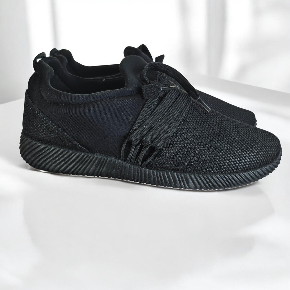 Qupid Nacara Black Lycra Athletic Running Sneakers Walking Shoes Womens Size‎ 9